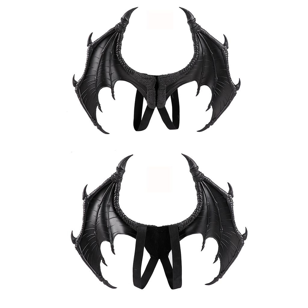 Children's Kids Dragon Costume Tail Mask Set Role Play Party Props Black