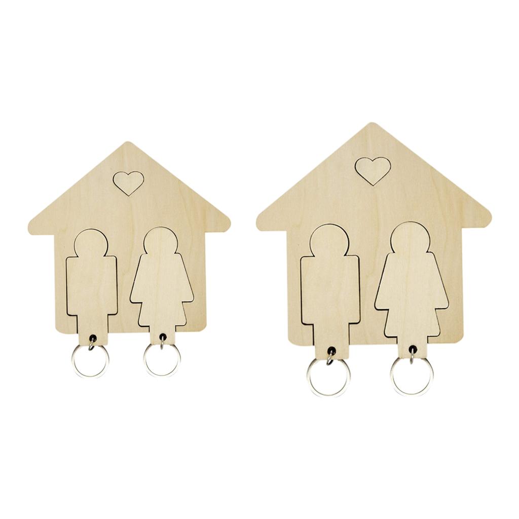 Couple Keyring Holder Wall Lovers Pendant Stand DIY Party Birthday Gift L