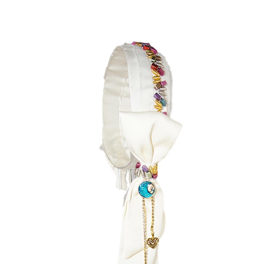Wide Beaded Headband Women Fashion Hairband Headwear Hair Accessories White