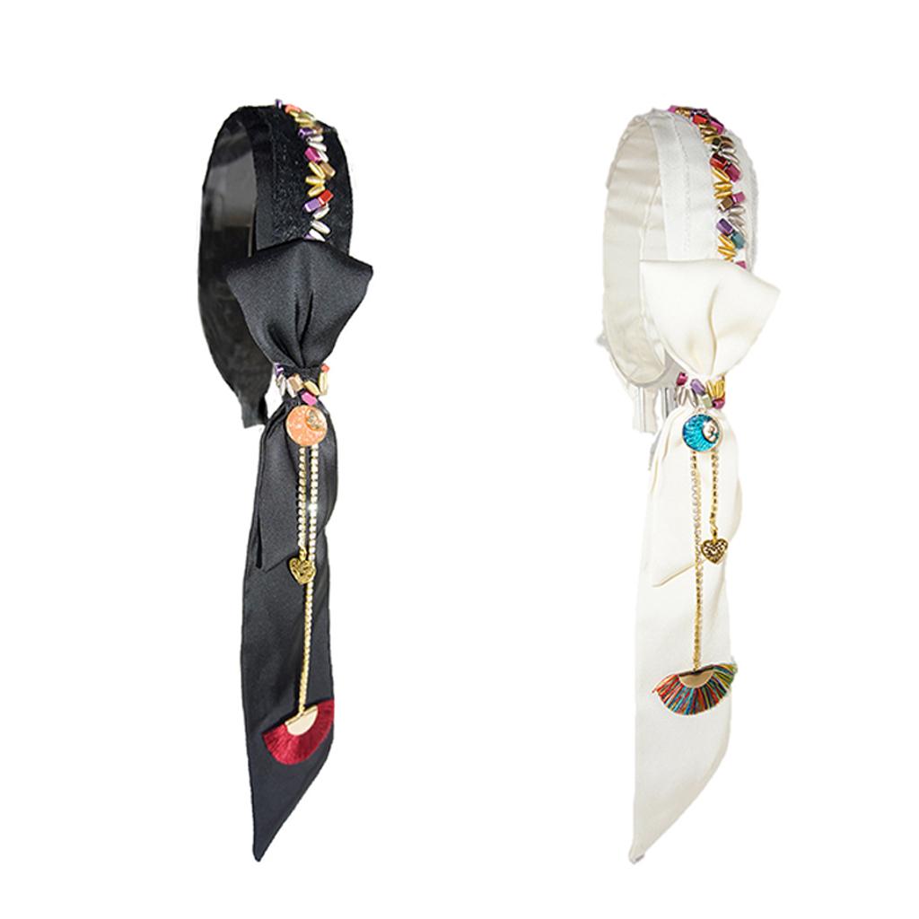 Wide Beaded Headband Women Fashion Hairband Headwear Hair Accessories White