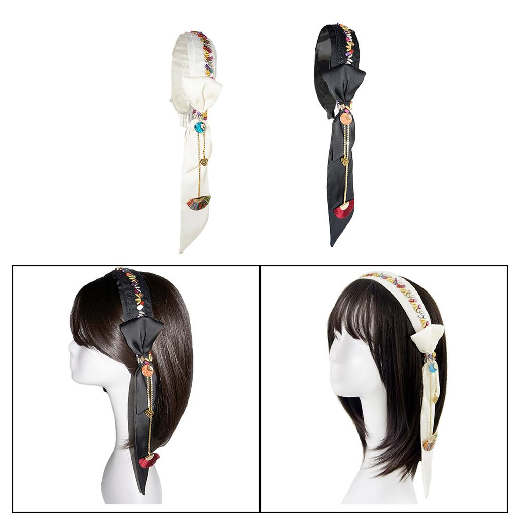 Wide Beaded Headband Women Fashion Hairband Headwear Hair Accessories White
