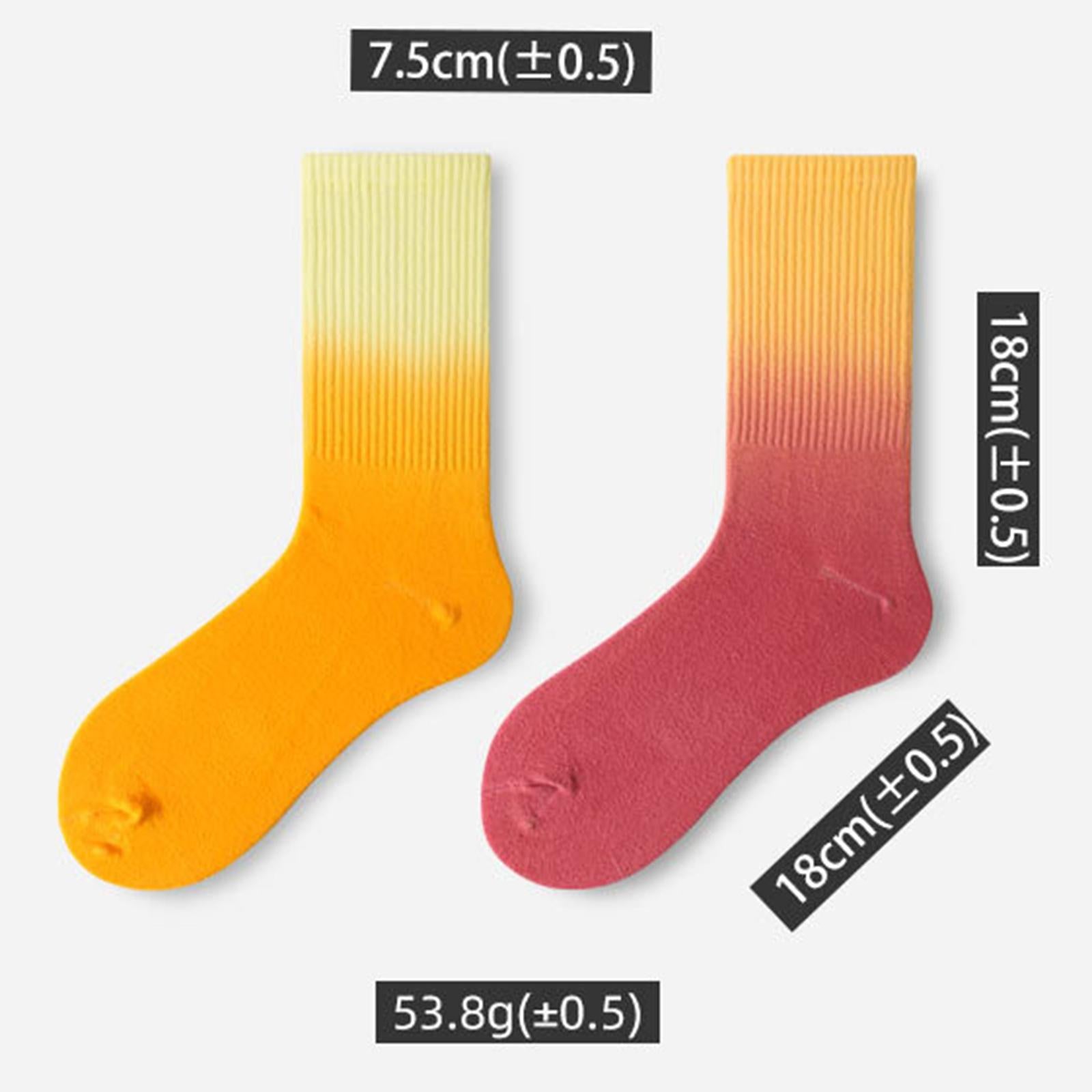 Women Cotton Socks Tube Long Socks Casual Walking Socks Red Yellow