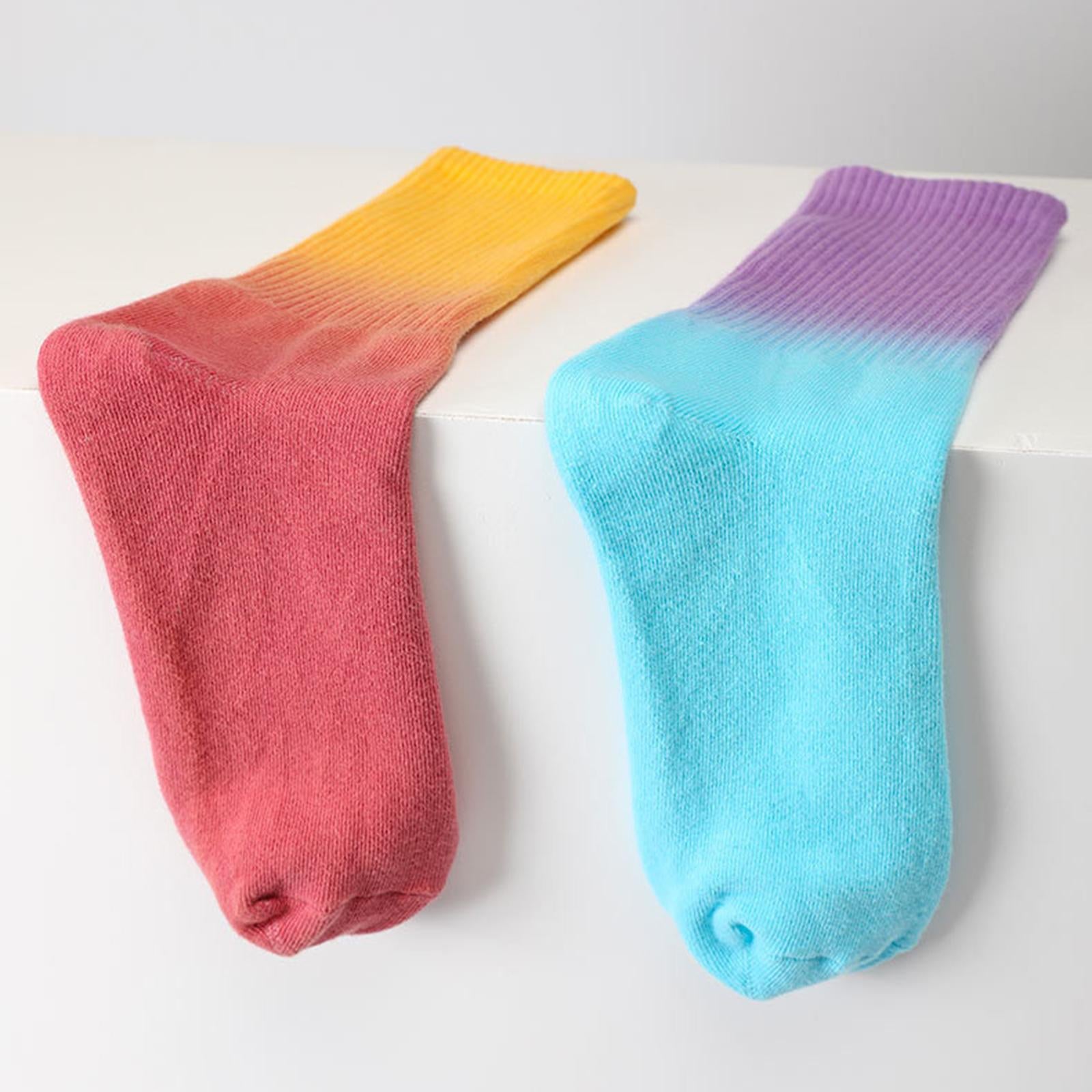 Women Cotton Socks Tube Long Socks Casual Walking Socks Red Yellow