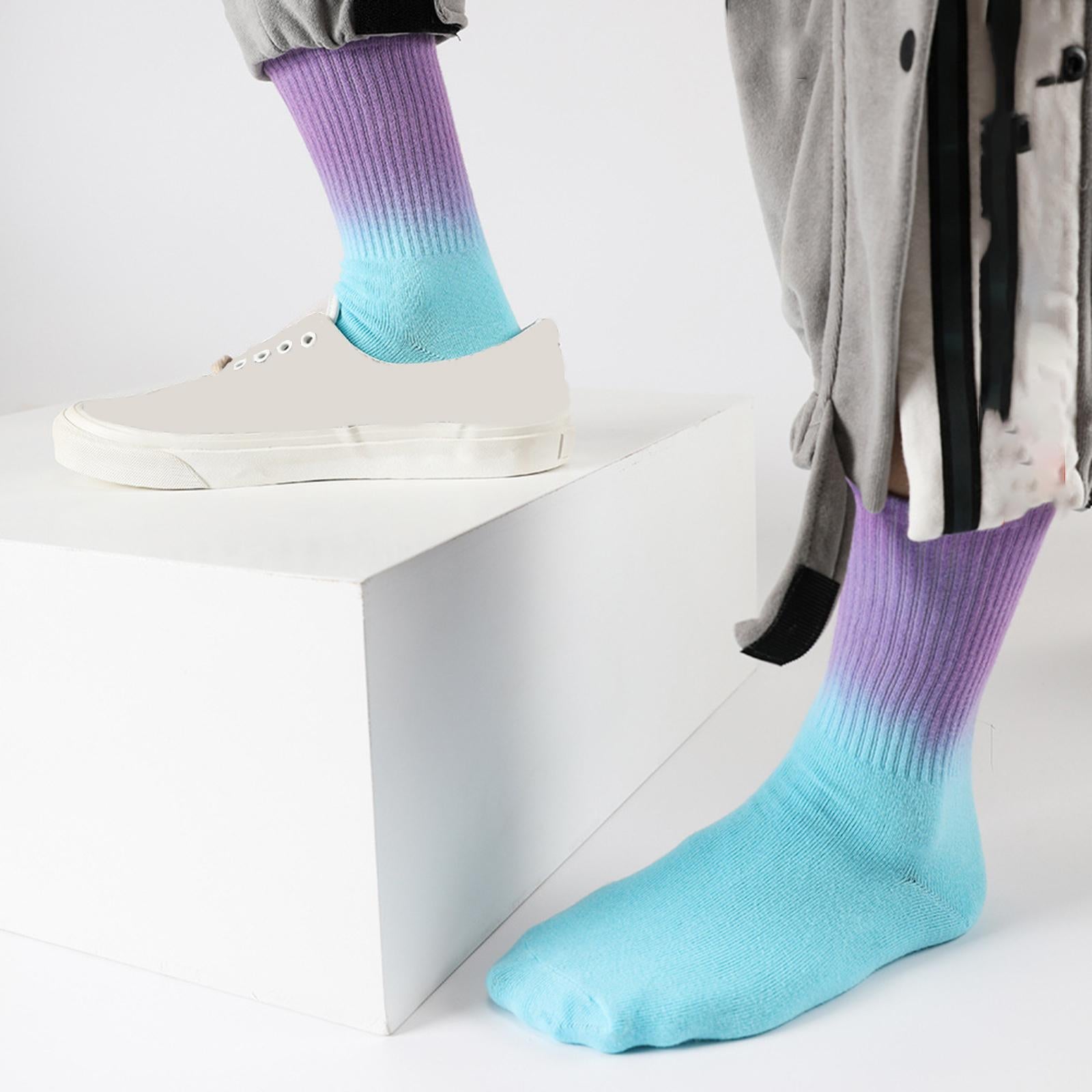 Women Cotton Socks Tube Long Socks Casual Walking Socks Yellow Green