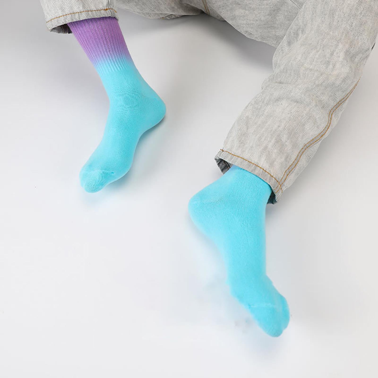 Women Cotton Socks Tube Long Socks Casual Walking Socks Yellow Green