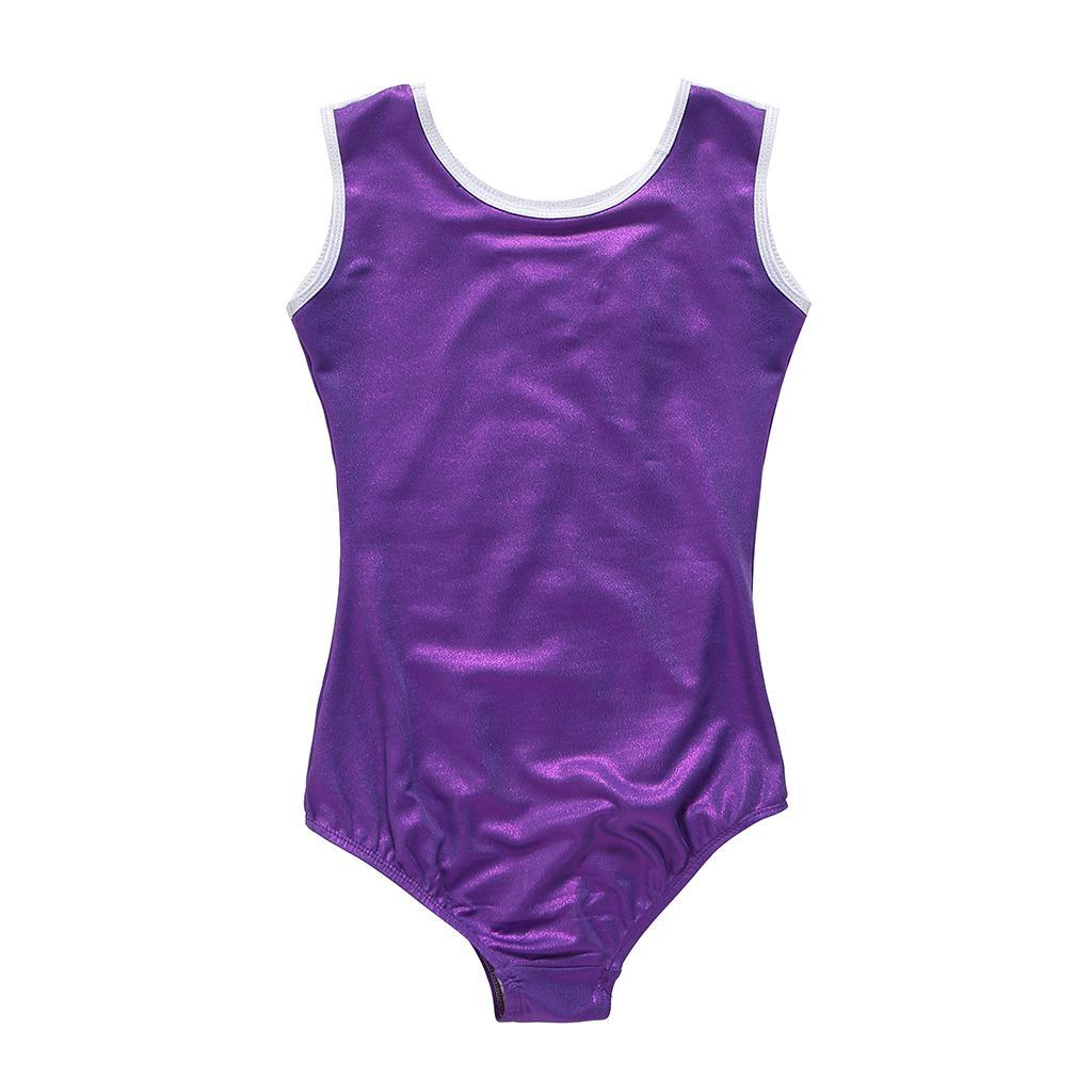 Girls Gymnastic Leotard Athletic Rompers for Dance Purple 12 (11-12Y)