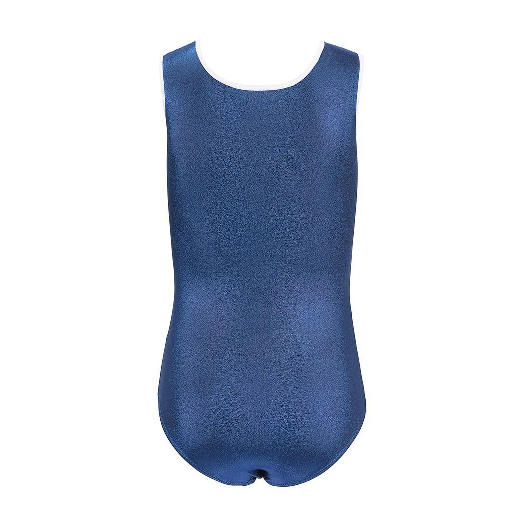 Girls Gymnastic Leotard Athletic Rompers for Dance Dark Blue 6 (5-6Y)