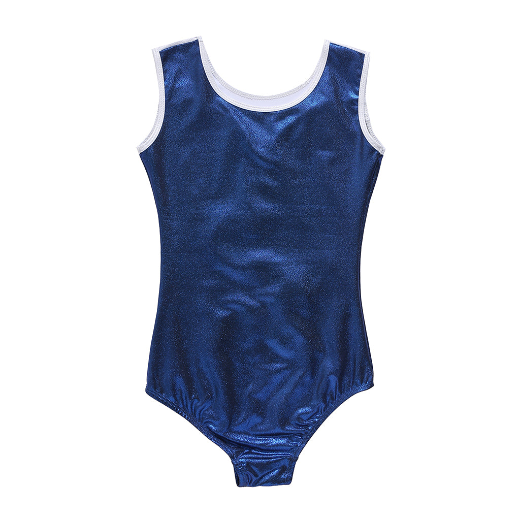Girls Gymnastic Leotard Athletic Rompers for Dance Dark Blue 8 (7-8Y)