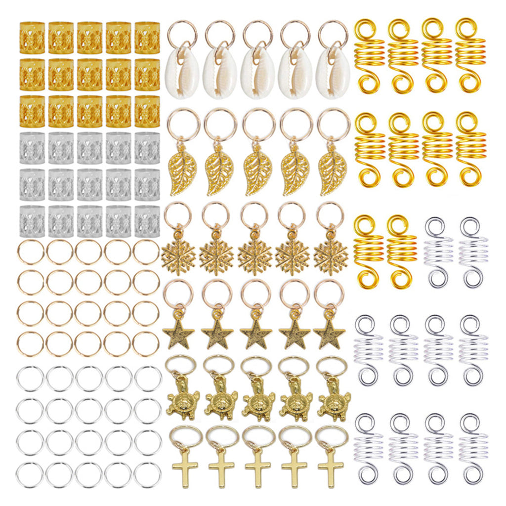 120x Leaf Hip-Hop Hair Braid Rings Accessories Dreadlocks Metal for Braiding