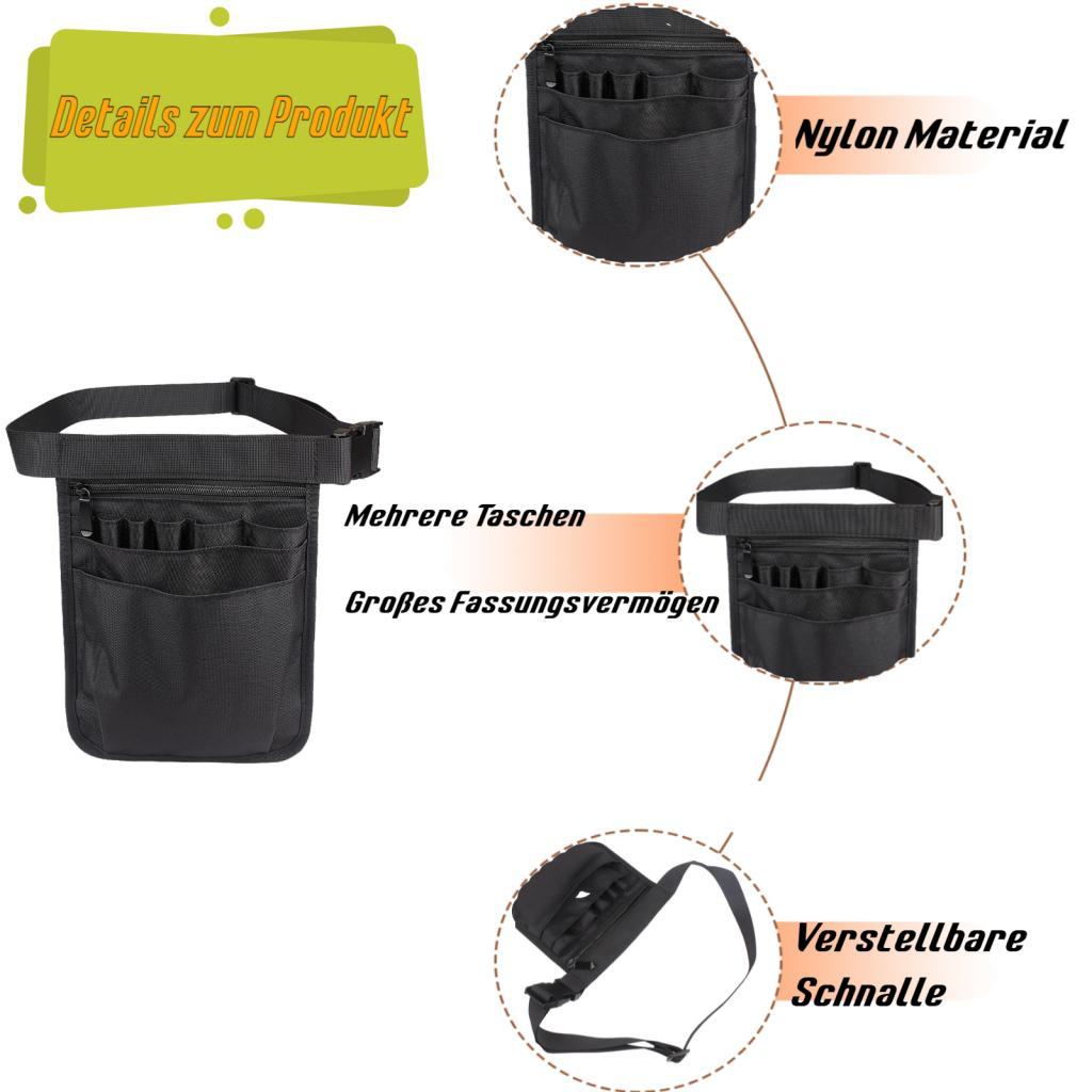 Nurses Pouch Waist Bag Extra Pocket Quick Pick Organizer Pouch Black
