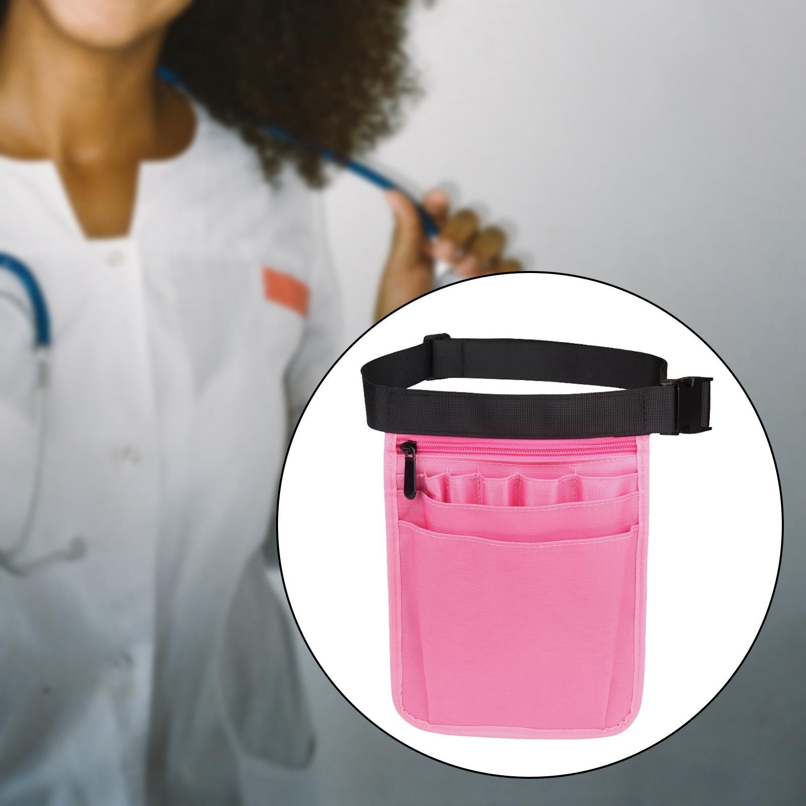 Nurses Pouch Waist Bag Extra Pocket Quick Pick Organizer Pouch Pink