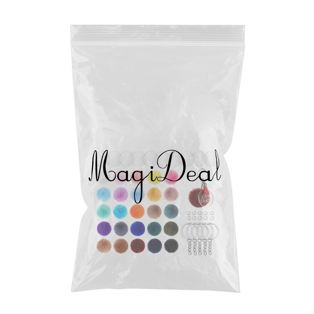 195x Clear Acrylic Circle Discs Keychain Blanks Tassel Pendants Key Ring Kit 170Pcs No Tassels