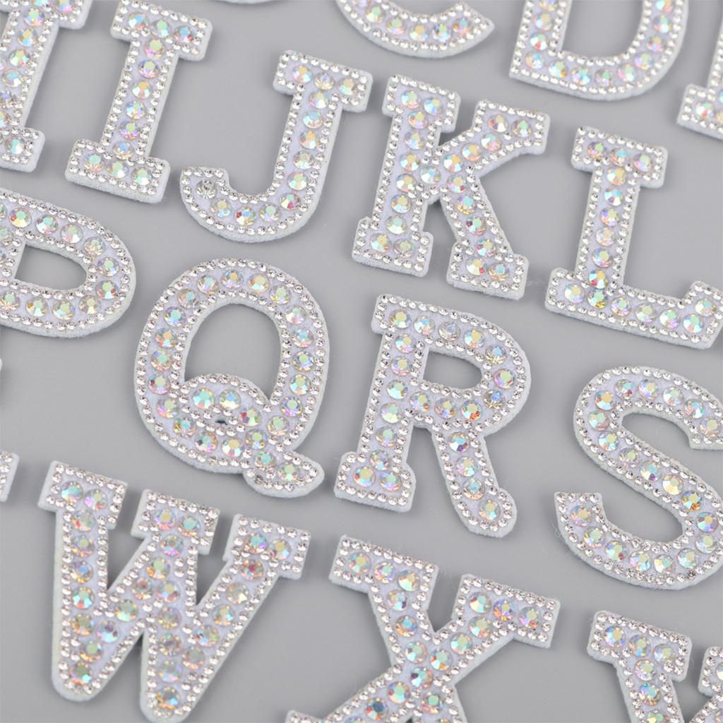 26pcs English Alphabet Patches Sew On Letter Applique for Jeans Rhinestone