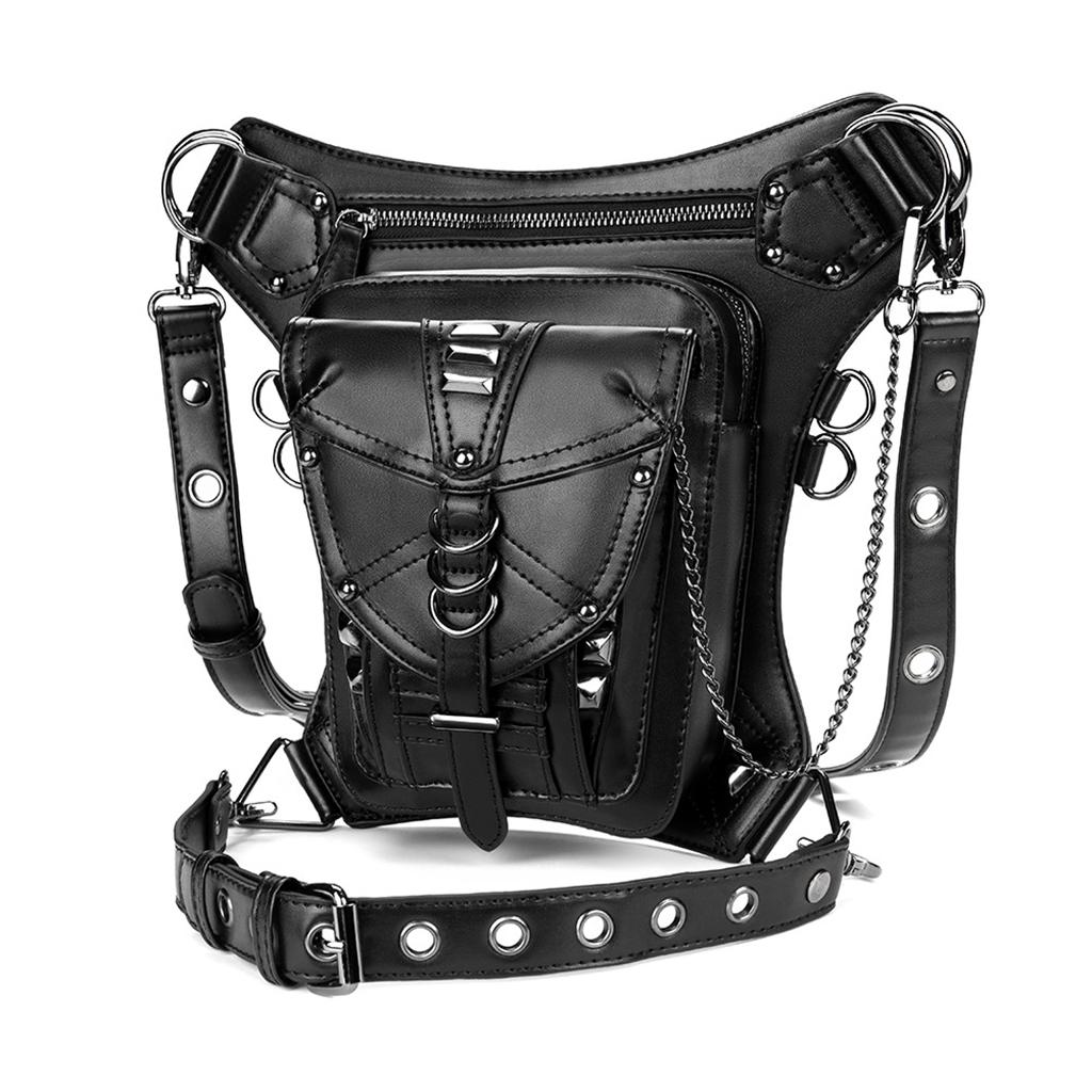 Gothic Steampunk Waist Bag Fanny Pack Retro Motorcycle Satchel Thigh Leg Bag