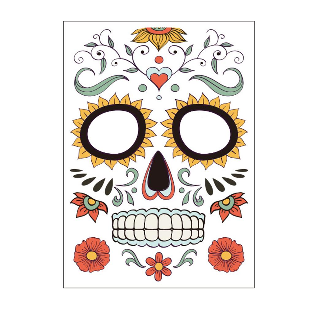 9 Pieces Halloween Temporary Tattoo Face Sticker Waterproof Tattoo Set 1