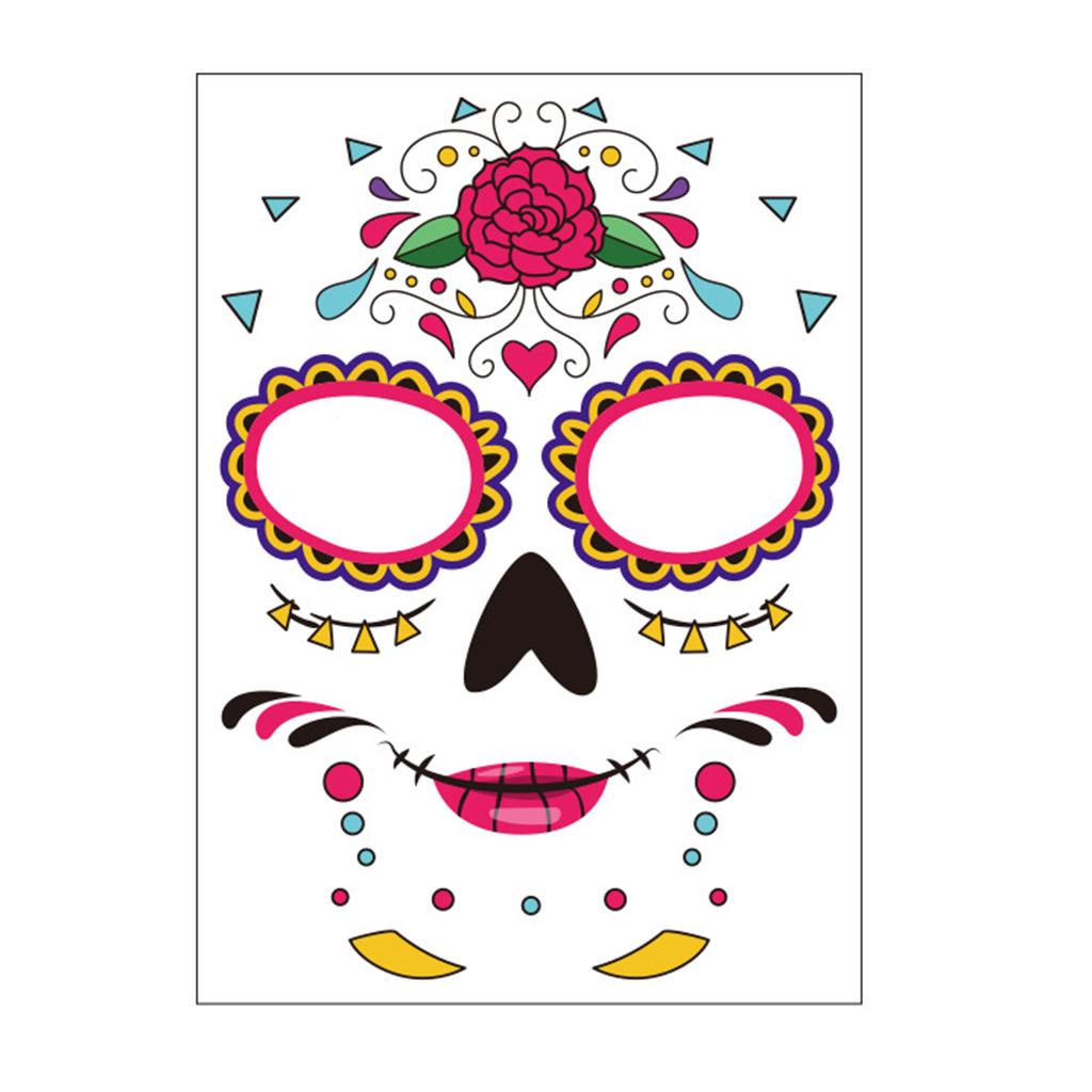 9 Pieces Halloween Temporary Tattoo Face Sticker Waterproof Tattoo Set 1