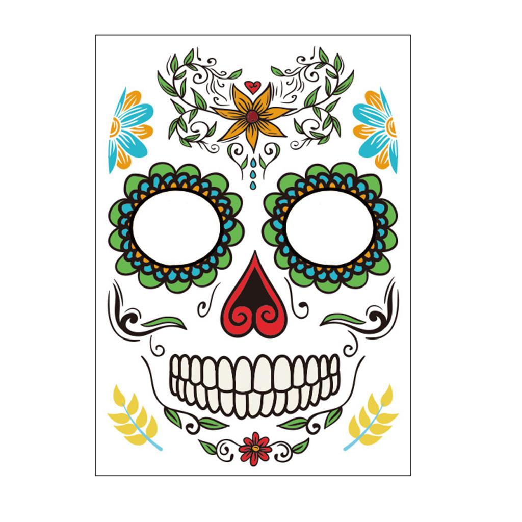 9 Pieces Halloween Temporary Tattoo Face Sticker Waterproof Tattoo Set 1