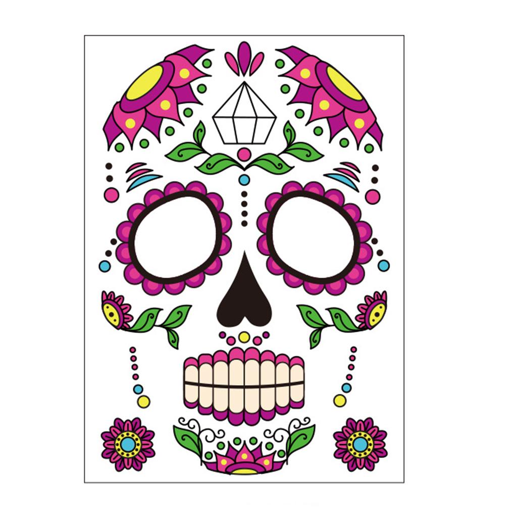 9 Pieces Halloween Temporary Tattoo Face Sticker Waterproof Tattoo Set 1