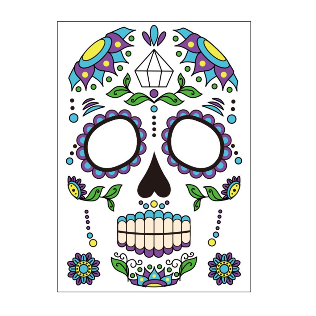 9 Pieces Halloween Temporary Tattoo Face Sticker Waterproof Tattoo Set 1