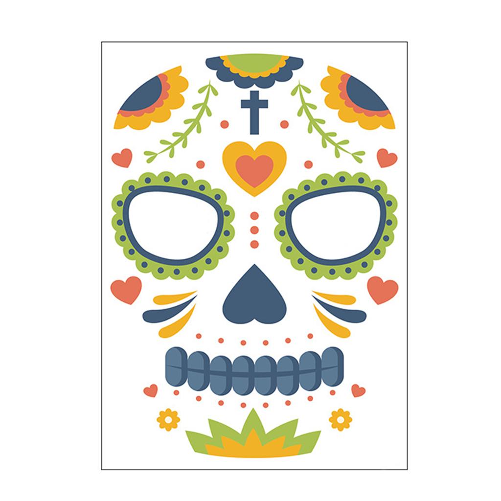 9 Pieces Halloween Temporary Tattoo Face Sticker Waterproof Tattoo Set 2