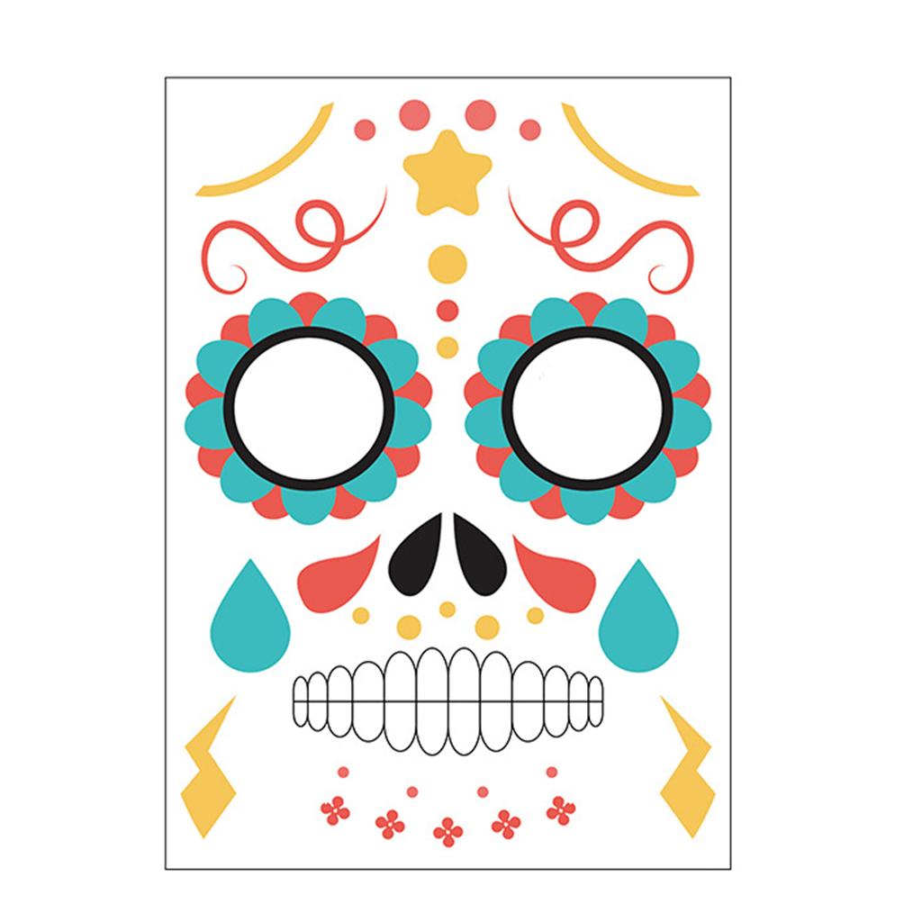 9 Pieces Halloween Temporary Tattoo Face Sticker Waterproof Tattoo Set 2