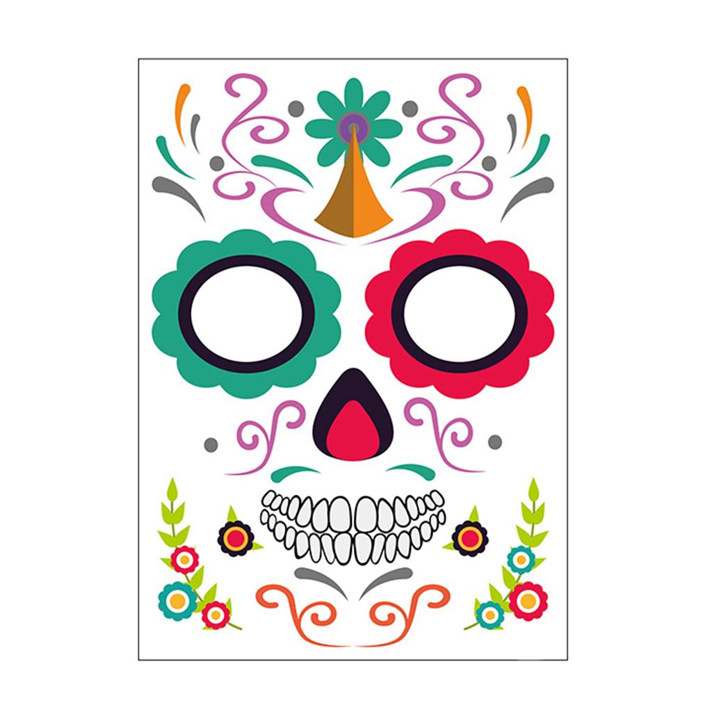 9 Pieces Halloween Temporary Tattoo Face Sticker Waterproof Tattoo Set 2