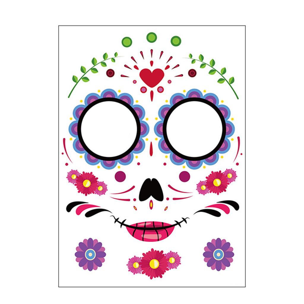 9 Pieces Halloween Temporary Tattoo Face Sticker Waterproof Tattoo Set 2