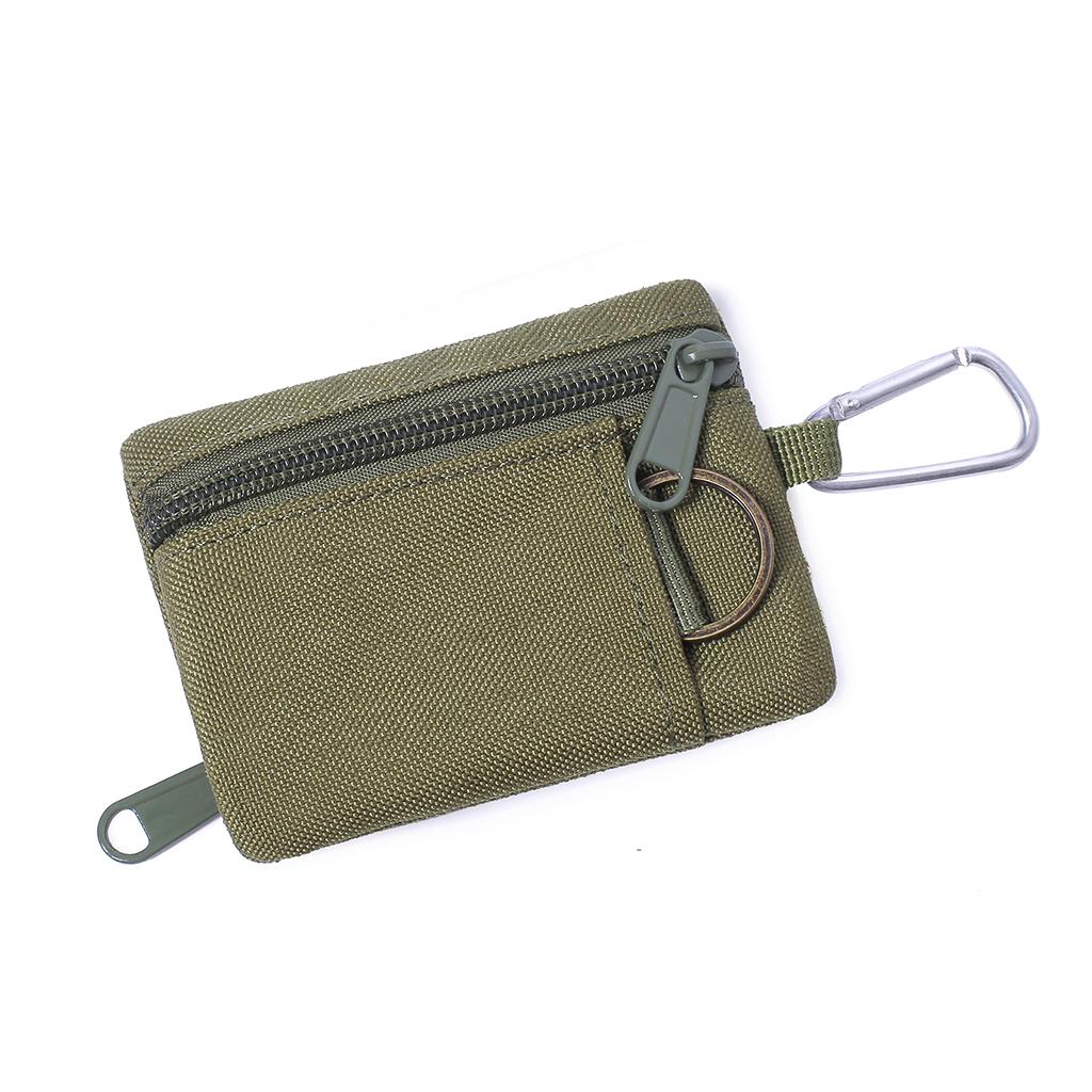 Multi-purpose Money Wallet Bag Change Purse Key Pouch with Zipper Minimalist Green