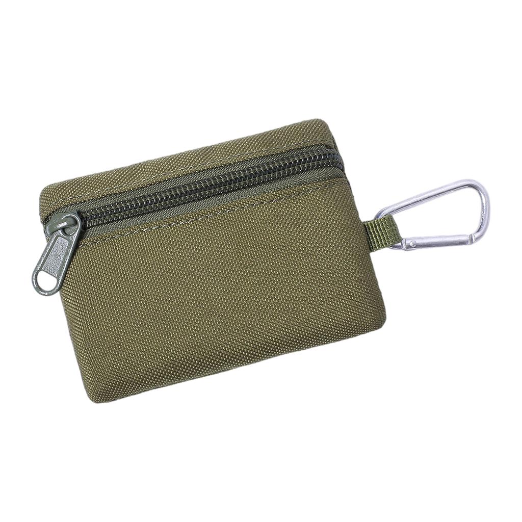 Multi-purpose Money Wallet Bag Change Purse Key Pouch with Zipper Minimalist Green