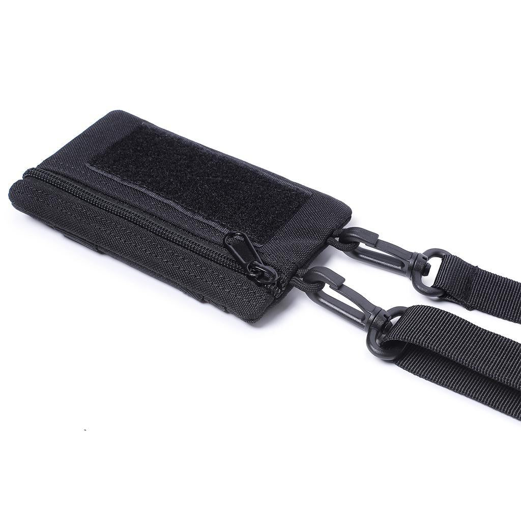 Outdoor Molle Pouch Wallet Waterproof Portable Travel Zipper Waist Bag Black