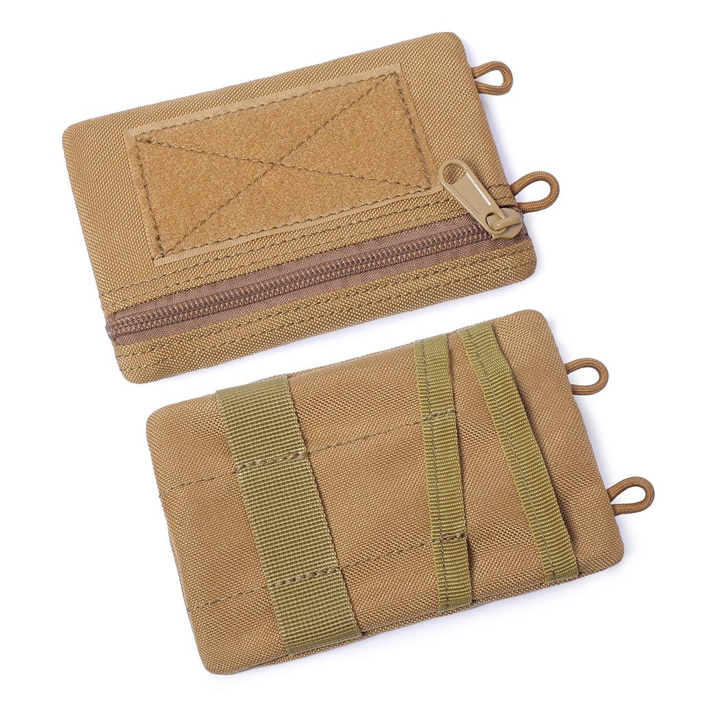 Outdoor Molle Pouch Wallet Waterproof Portable Travel Zipper Waist Bag Brown