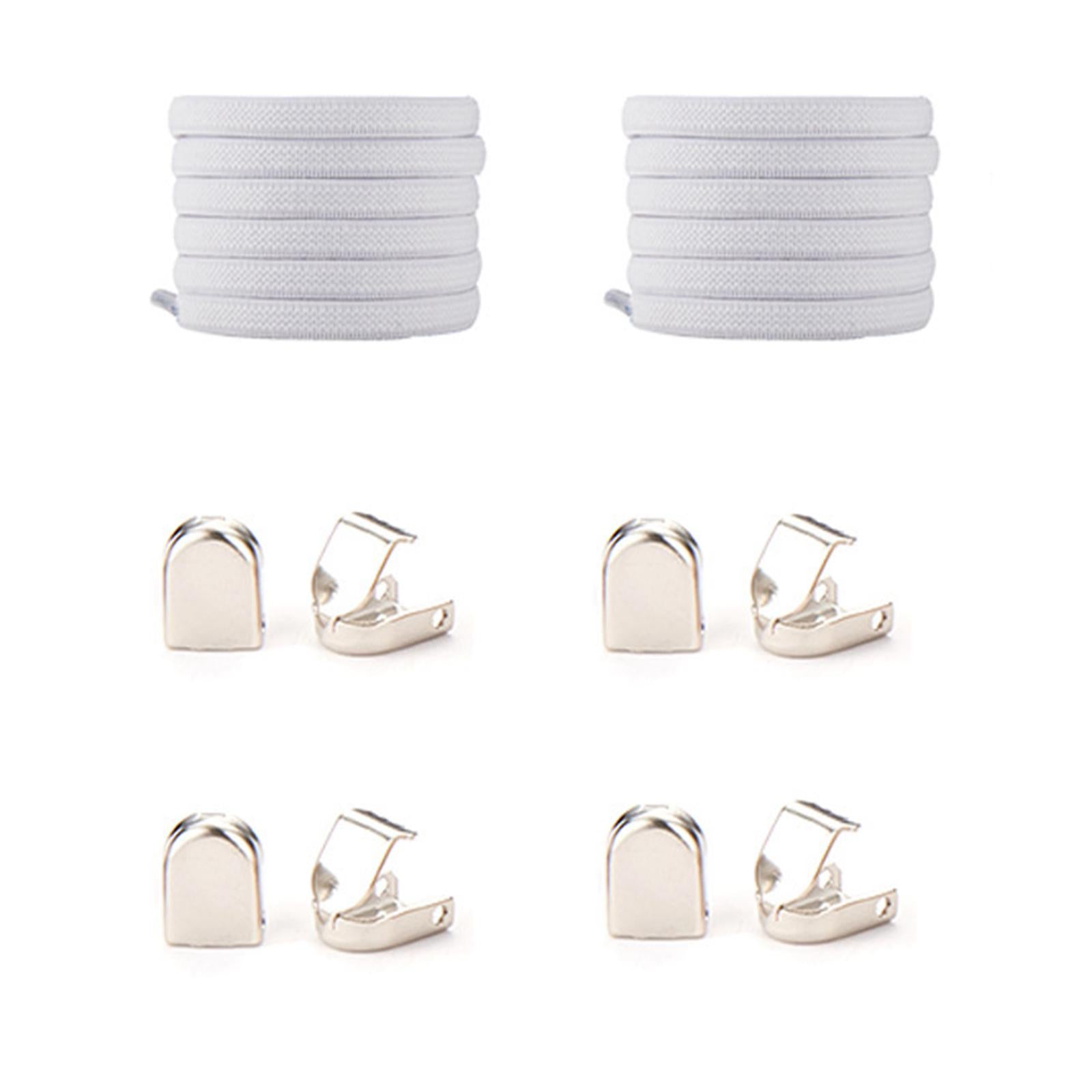 No Tie Elastic Lock Lace System Lock Shoe Laces Shoelaces Kids Older White