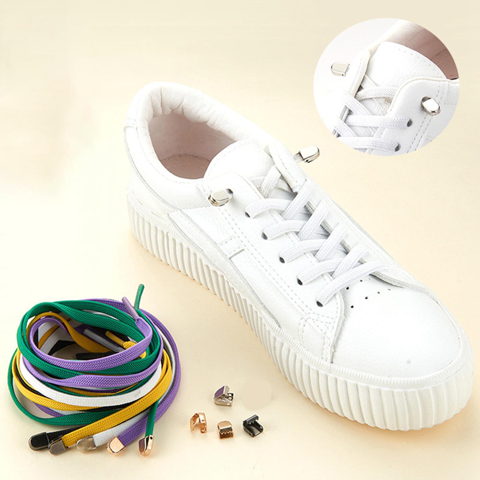 No Tie Elastic Lock Lace System Lock Shoe Laces Shoelaces Kids Older White
