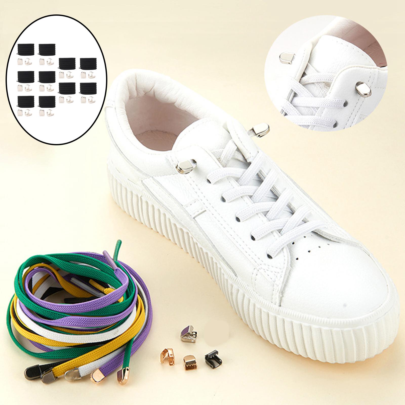 No Tie Elastic Lock Lace System Lock Shoe Laces Shoelaces Kids Older Black