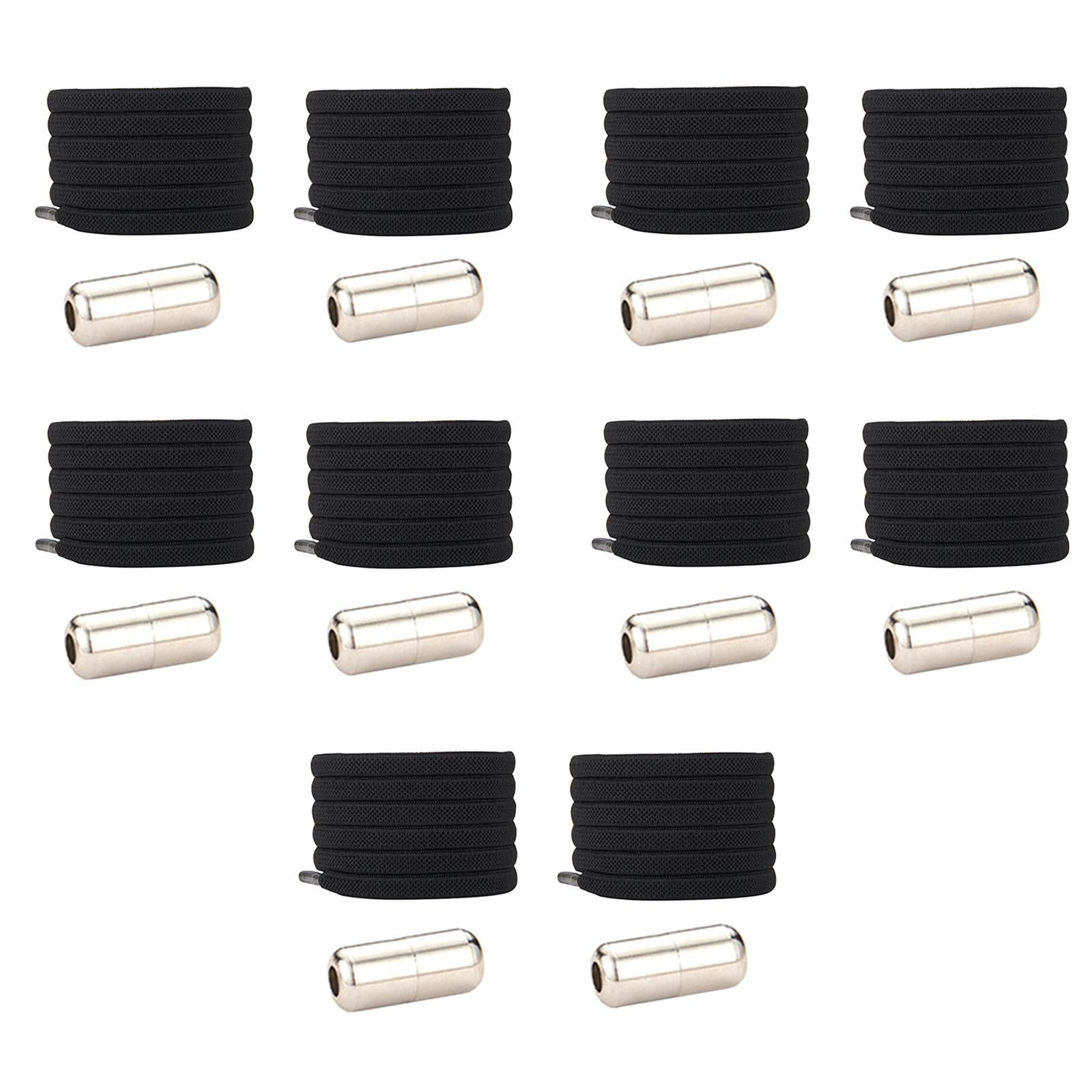 No Tie Elastic Lock Lace Universal Laces Lock Shoe Runners Kids Black