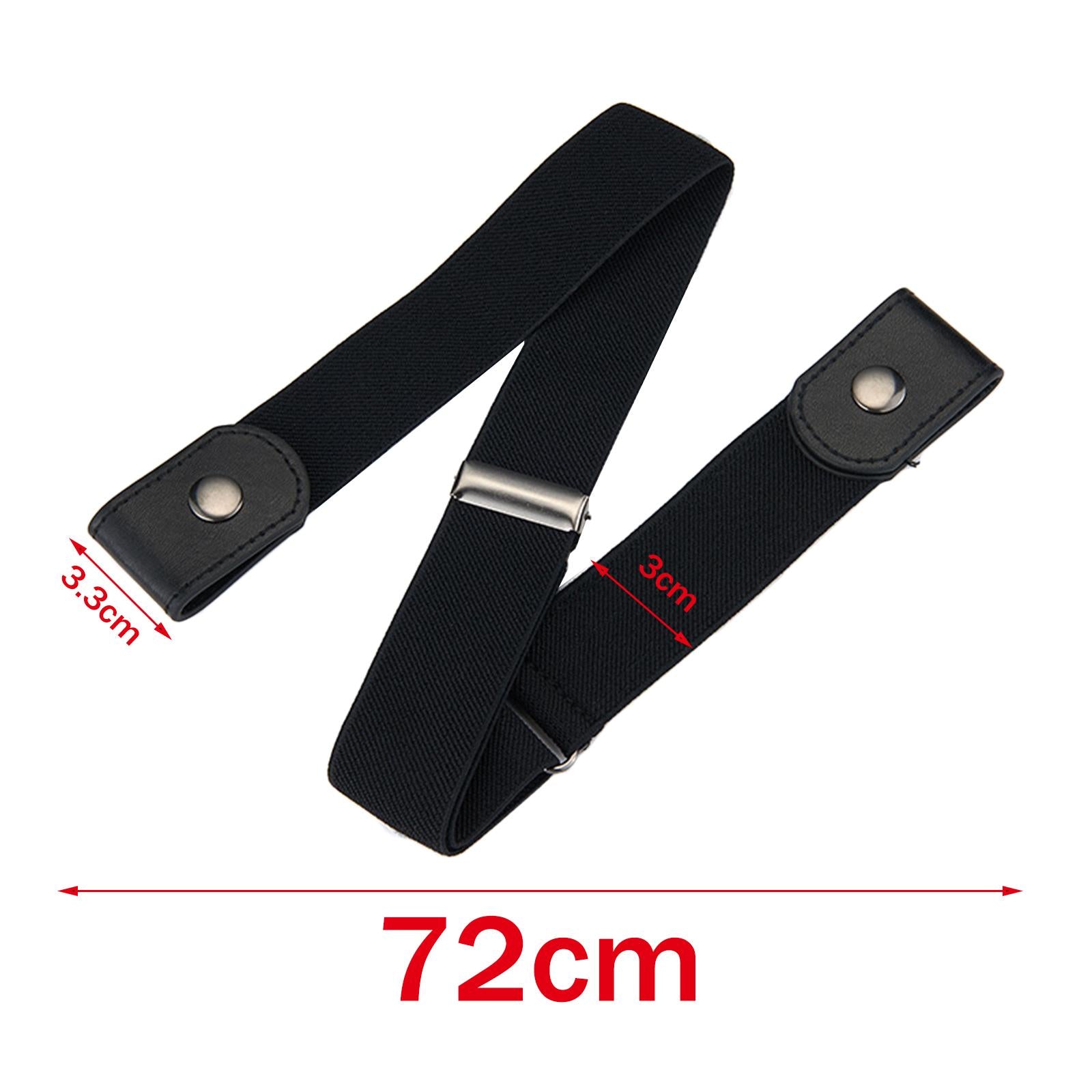 Fashion Adjustable Belts Stretch No Buckle Waistbands Black