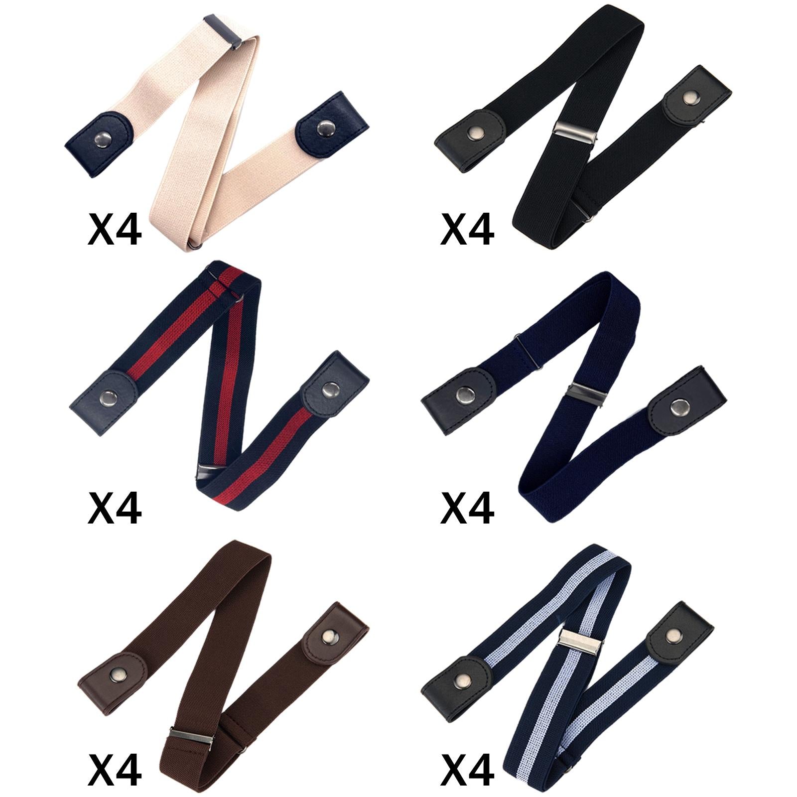 Fashion Adjustable Belts Stretch No Buckle Waistbands Black