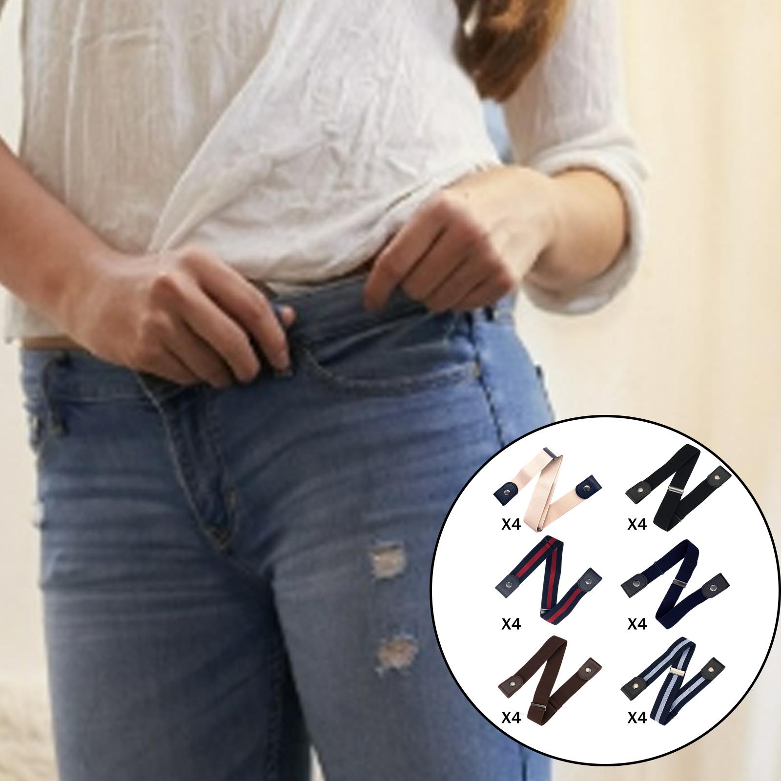 Fashion Adjustable Belts Stretch No Buckle Waistbands Black