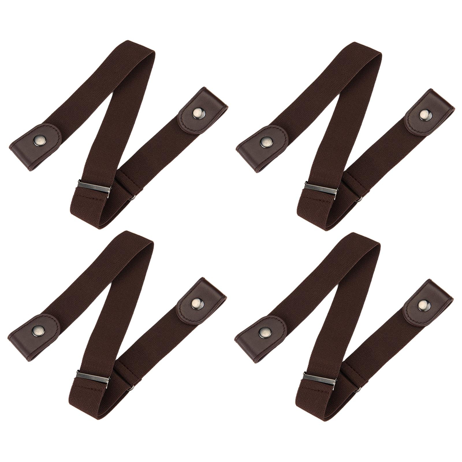 Fashion Adjustable Belts Stretch No Buckle Waistbands Coffee