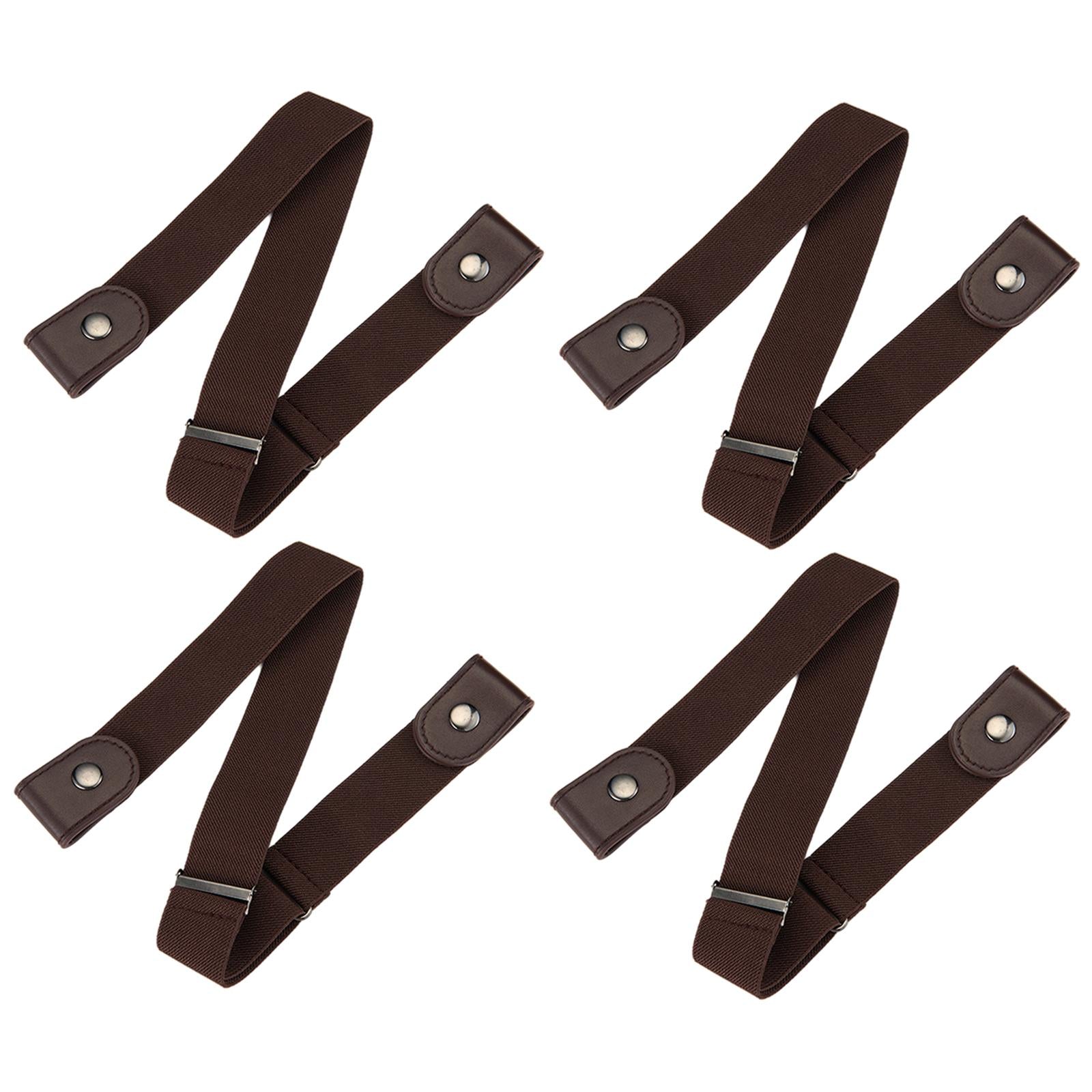 Fashion Adjustable Belts Stretch No Buckle Waistbands Coffee