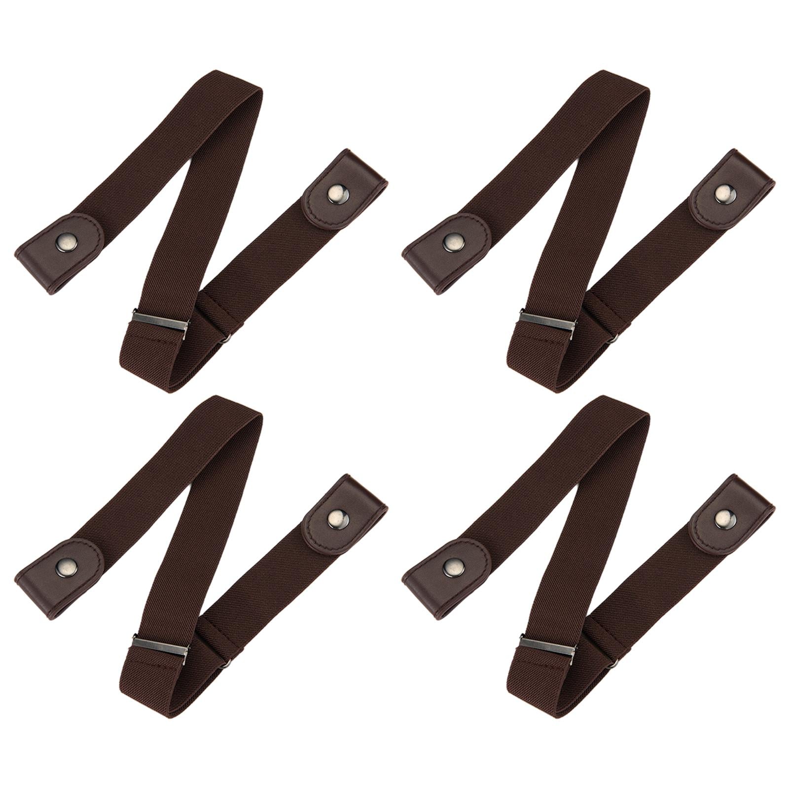 Fashion Adjustable Belts Stretch No Buckle Waistbands Coffee