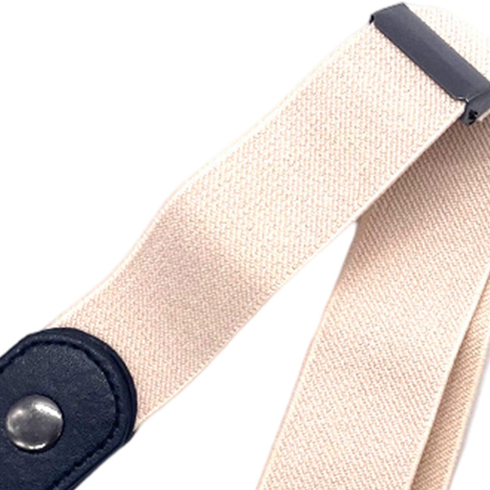 Fashion Adjustable Belts Stretch No Buckle Waistbands Beige