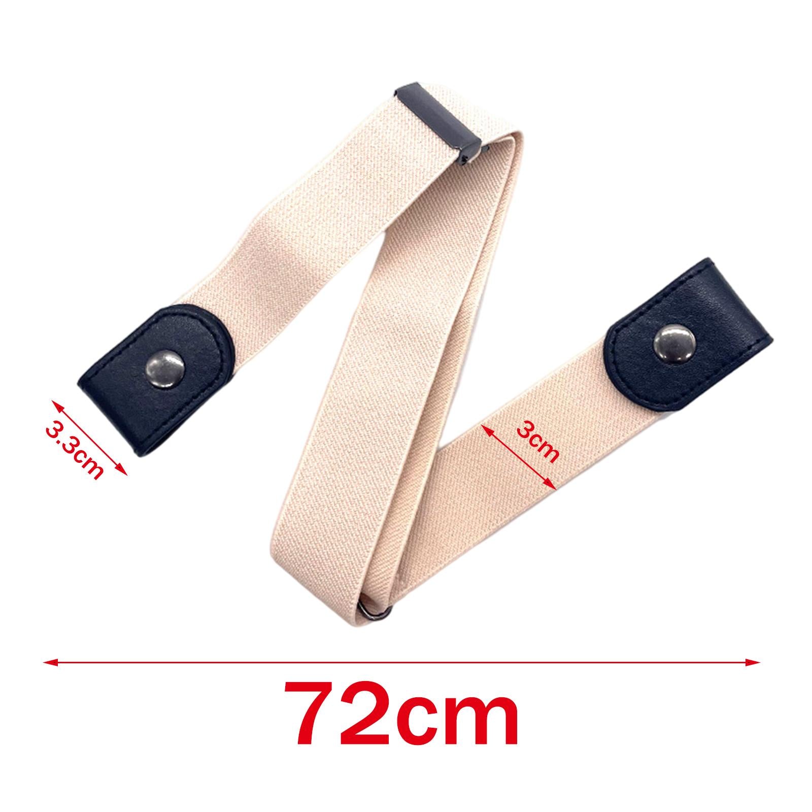 Fashion Adjustable Belts Stretch No Buckle Waistbands Beige