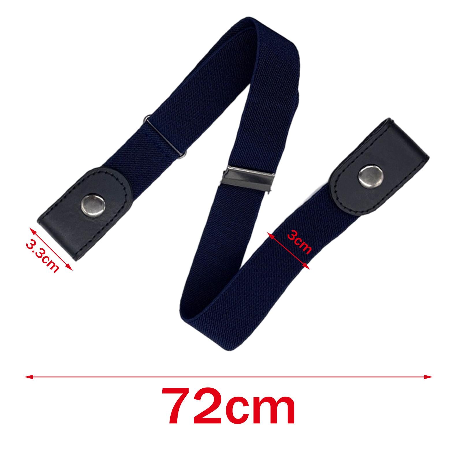 Fashion Adjustable Belts Stretch No Buckle Waistbands Navy Blue