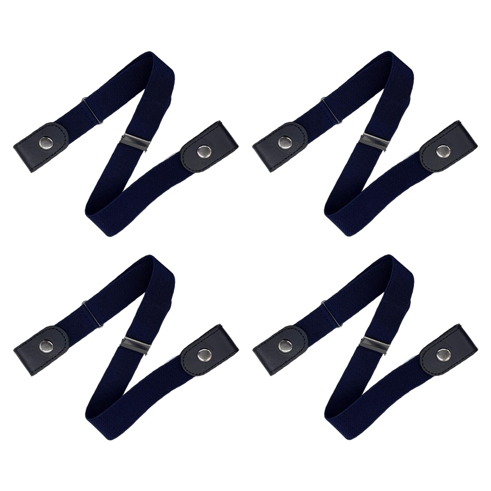 Fashion Adjustable Belts Stretch No Buckle Waistbands Navy Blue