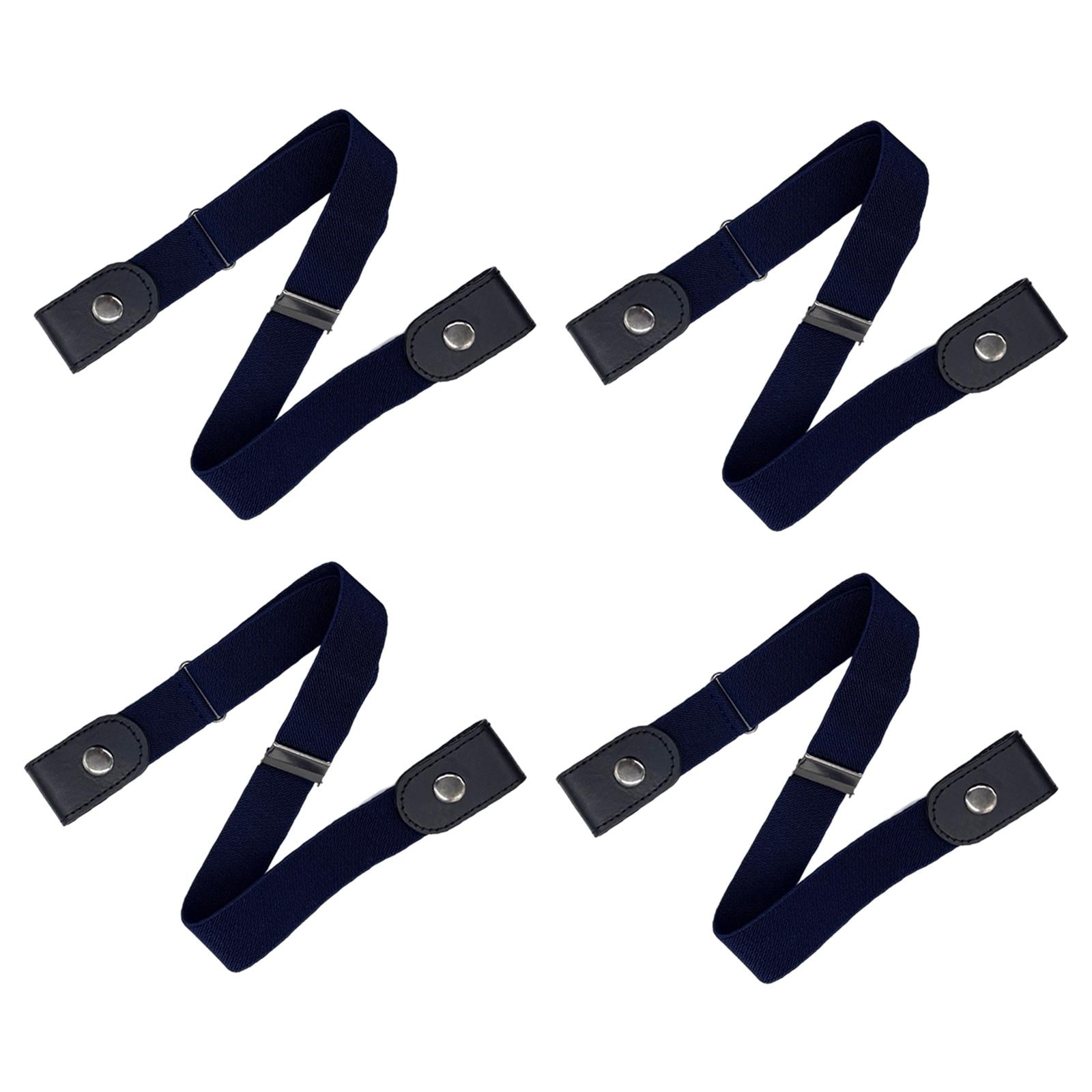 Fashion Adjustable Belts Stretch No Buckle Waistbands Navy Blue