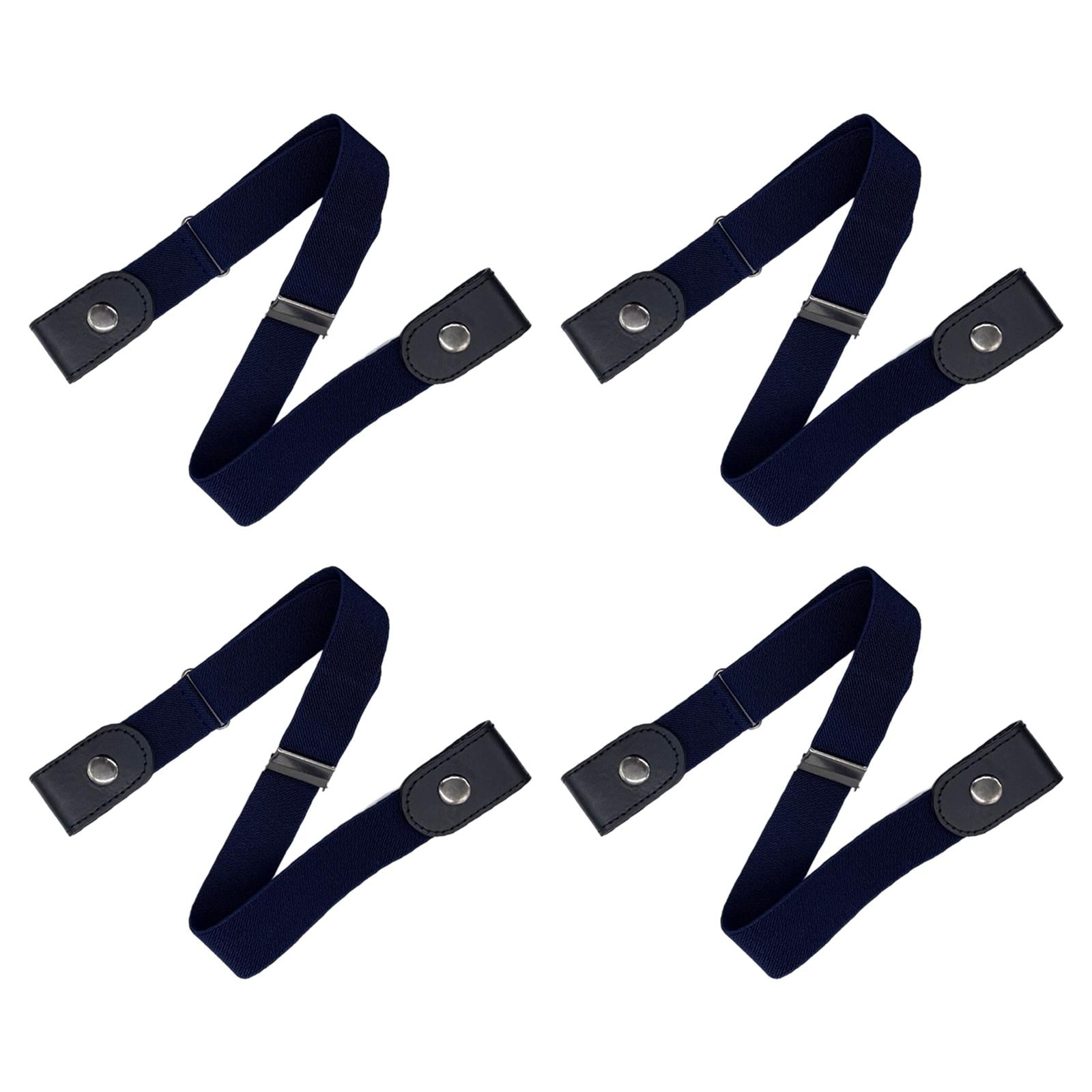 Fashion Adjustable Belts Stretch No Buckle Waistbands Navy Blue