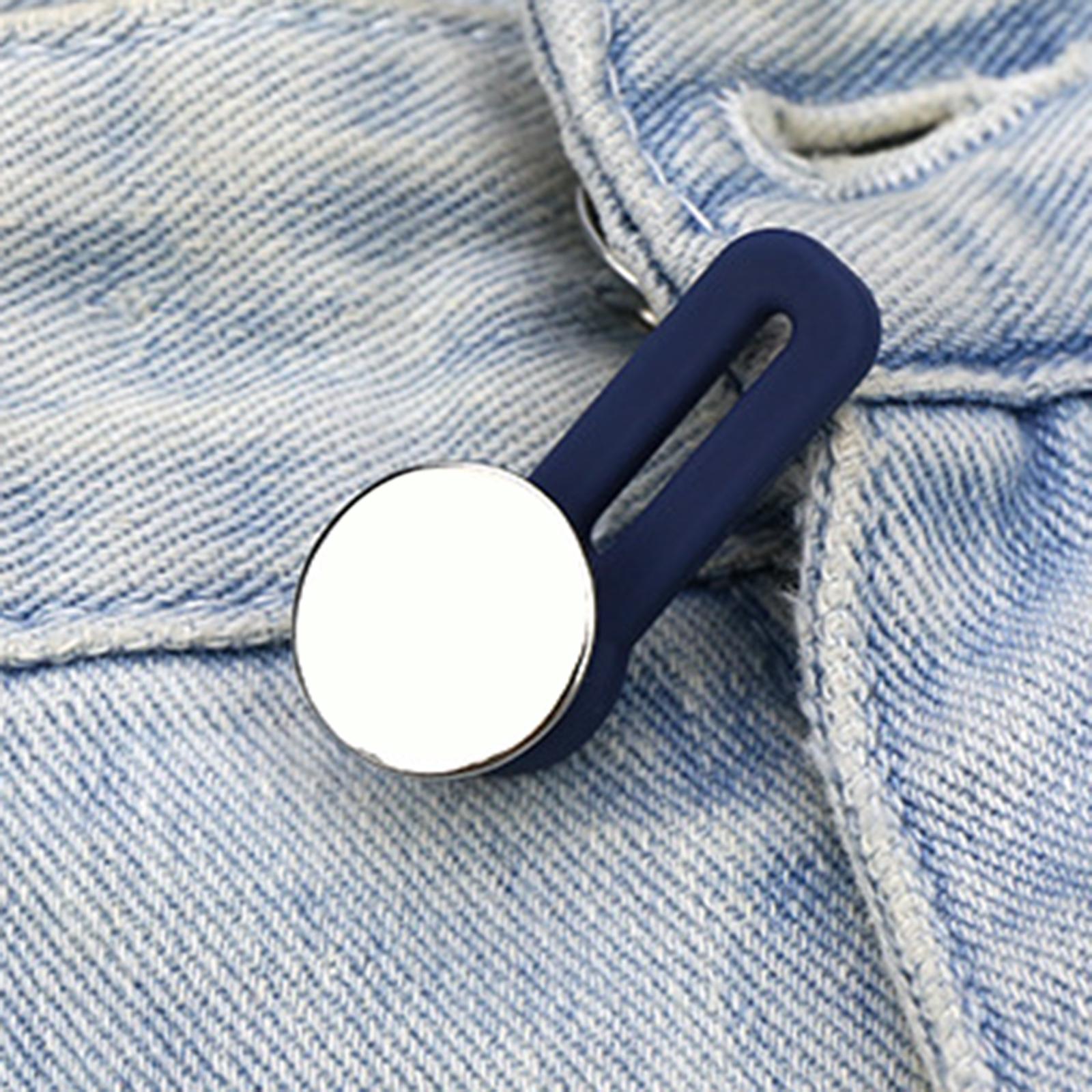 5 Pieces Detachable Buckles Adjustable Nail-free Buttons Silver Color Glaze