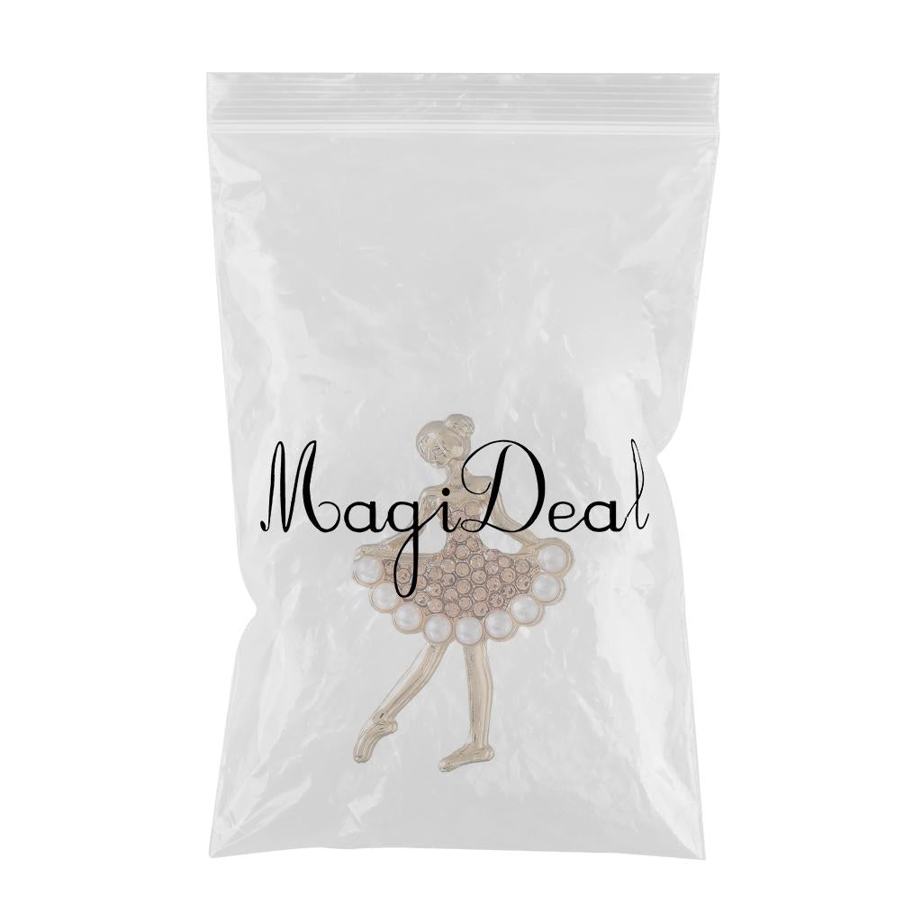 Ballet Dancer Brooches Pearl Alloy Dancer Corsage for Wedding Rose gold
