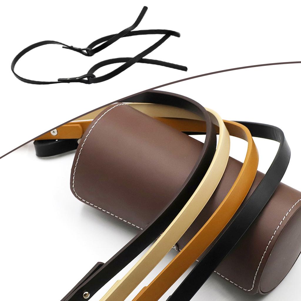 Leather Strap Handle Shoulder Bag Belt For Handmade Weave Handbag Bucket Bag Black